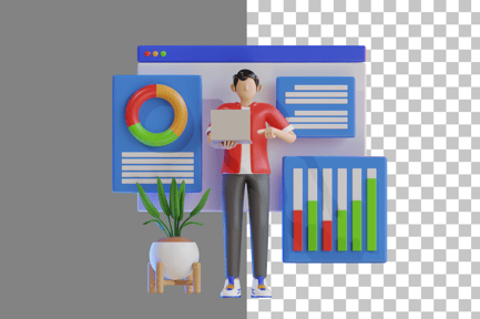 Preview: Analyzing Market Data 3D Illustration