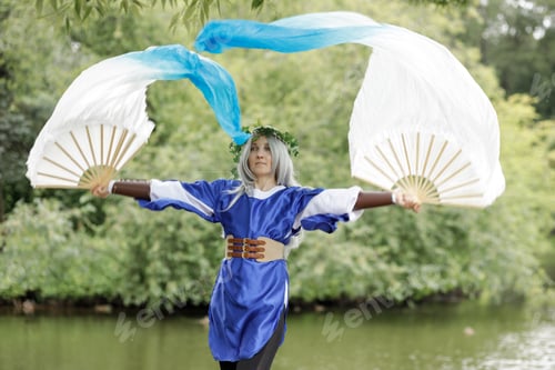 Preview: ethno dance with ribbons. Dancer