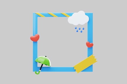 Preview: Rainy day cartoon frame decor