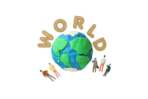 Preview: World Concept with Cookie Letters and Clay Globe