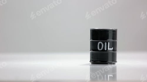 Preview: Single oil barrel on white background.