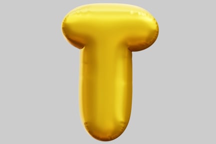 Preview: Golden Letter T Balloon