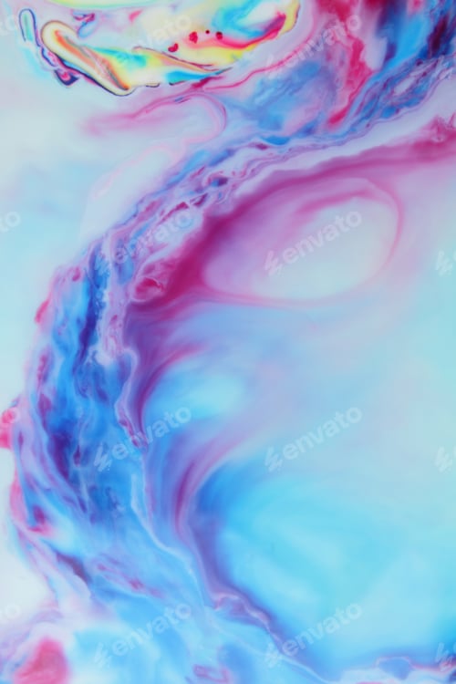 Preview: Space Multicolored Background, Galactic Pattern, Abstract Background With Paint Splashes On Liquid