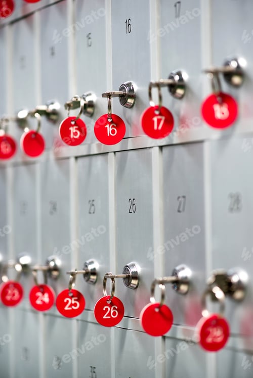Preview: Rows of keys in safety deposit boxes