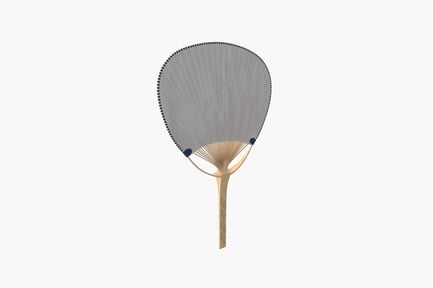 Preview: Wooden hand fan with curved handle and tapered blade