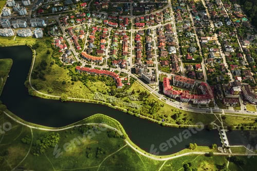 Preview: aerial photography from above of a large number of houses in the Eastern district of Minsk.The
