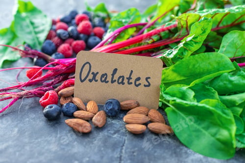 Preview: Products that contain oxalates. Selective focus.