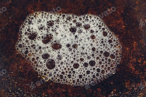 Preview: Suds And Rust Metal Plate Texture. Cleaning The Surface Of Dirt