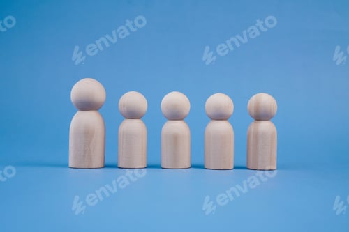 Preview: Wooden Figurines standing in a row
