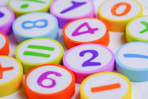 Preview: Math Number colorful on white background