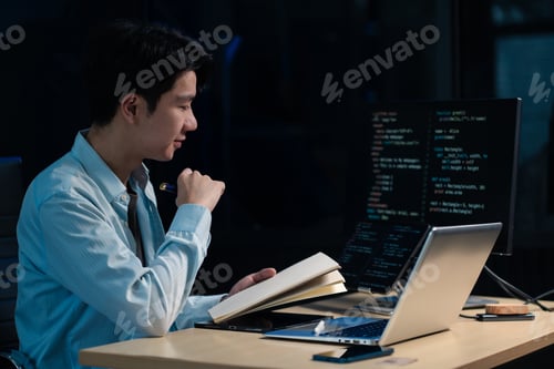 Preview: Development programmer male working in website a software and coding technology.