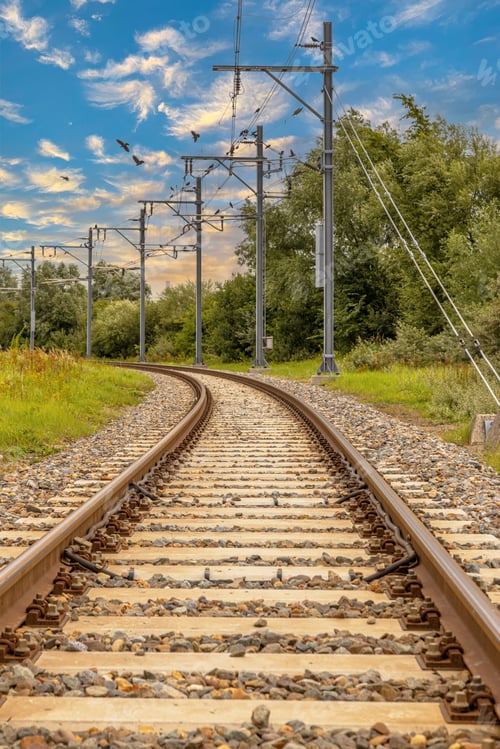 Preview: Electric Railroad in Industrial area Netherlands