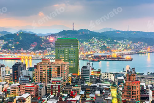 Preview: Keelung, Taiwan Skyline at Dusk