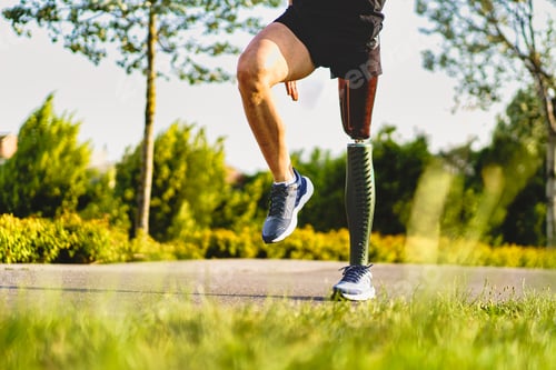 Preview: Crop view of athlete with prosthetic leg