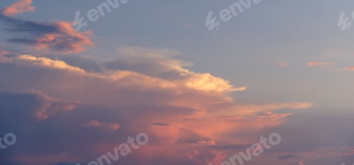 Preview: Beautiful colored cloudy evening sky. Abstract sky background.