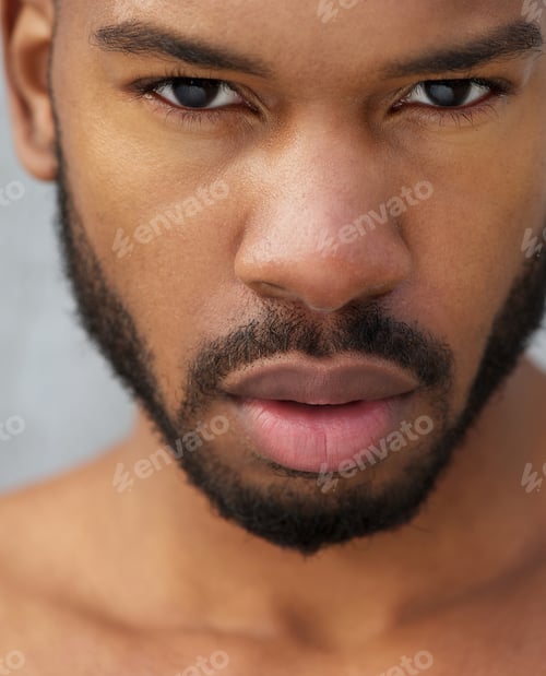 Preview: Close up portrait of a african american male model