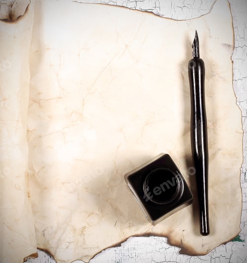 Preview: Old Wrinkled Paper For Records Lies On The Table
