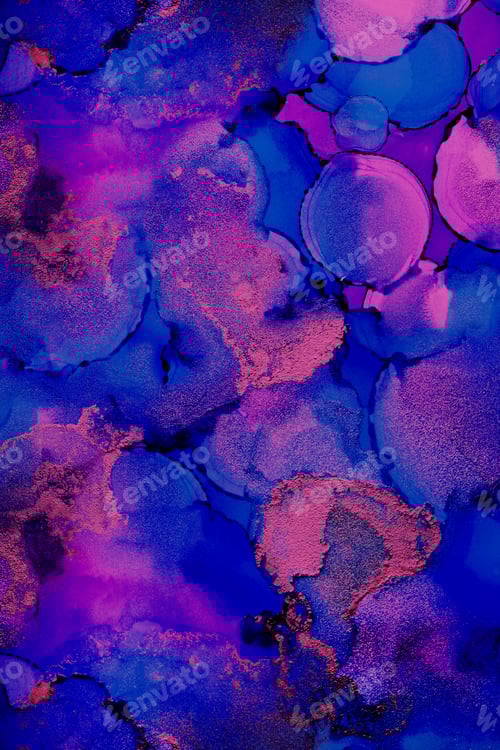 Preview: Abstract Blue and Pink Ink Swirls