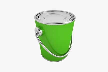 Preview: Empty round paint bucket with lid and handle