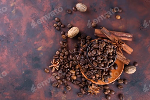 Vista previa: granos de café con especias