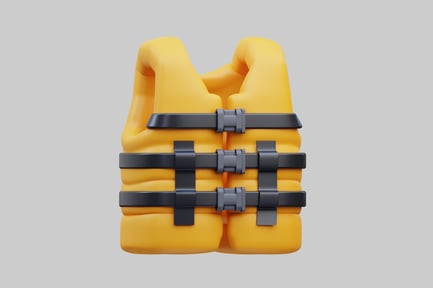 Preview: Life jacket with adjustable straps and buckles