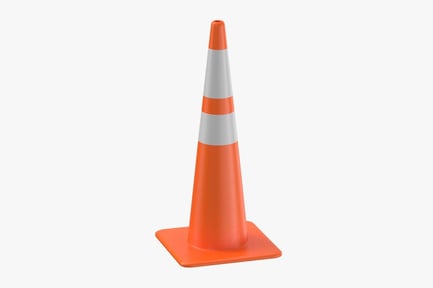 Preview: Traffic Safety Cone 36 Inch with Reflective Stripes
