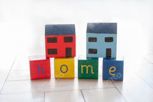 Preview: Woodblocks spelling the word home
