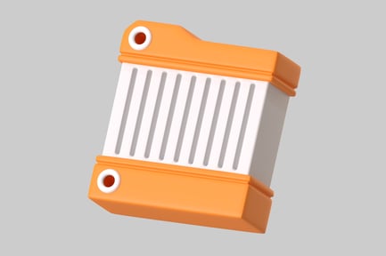 Preview: Orange & White Train Car Radiator