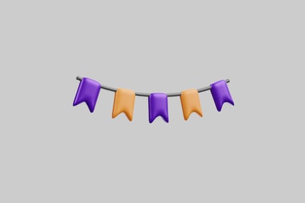 Preview: Purple and orange bunting decoration