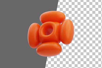 Preview: Plastic Resin Abstract Orange Modular Block 3D Icon