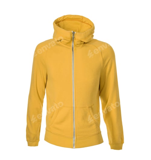 Preview: yellow hoodie isolated on white