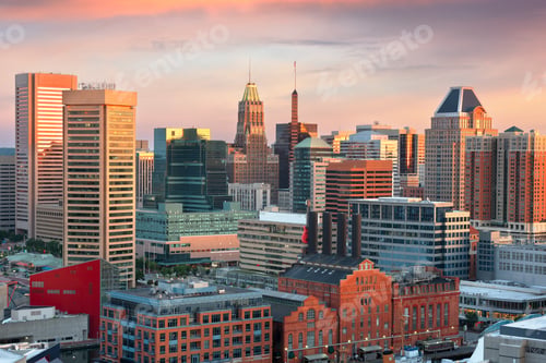 Preview: Baltimore, Maryland, USA Skyline over the Inner Harbor