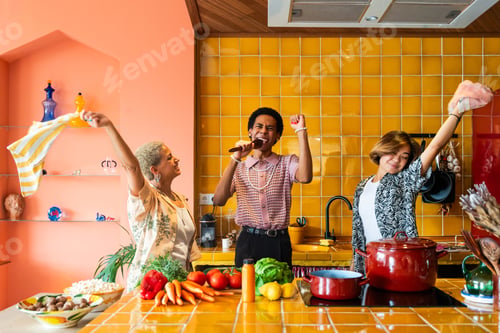 Preview: Group of friends bonding at home, LGBTQ and diversity concepts