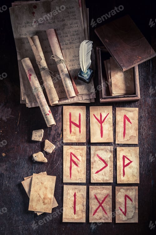 Preview: Unique fortune teller from rune cards based on futhark alphabet
