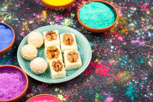 Preview: Traditional Indian dessert burfi for Holi