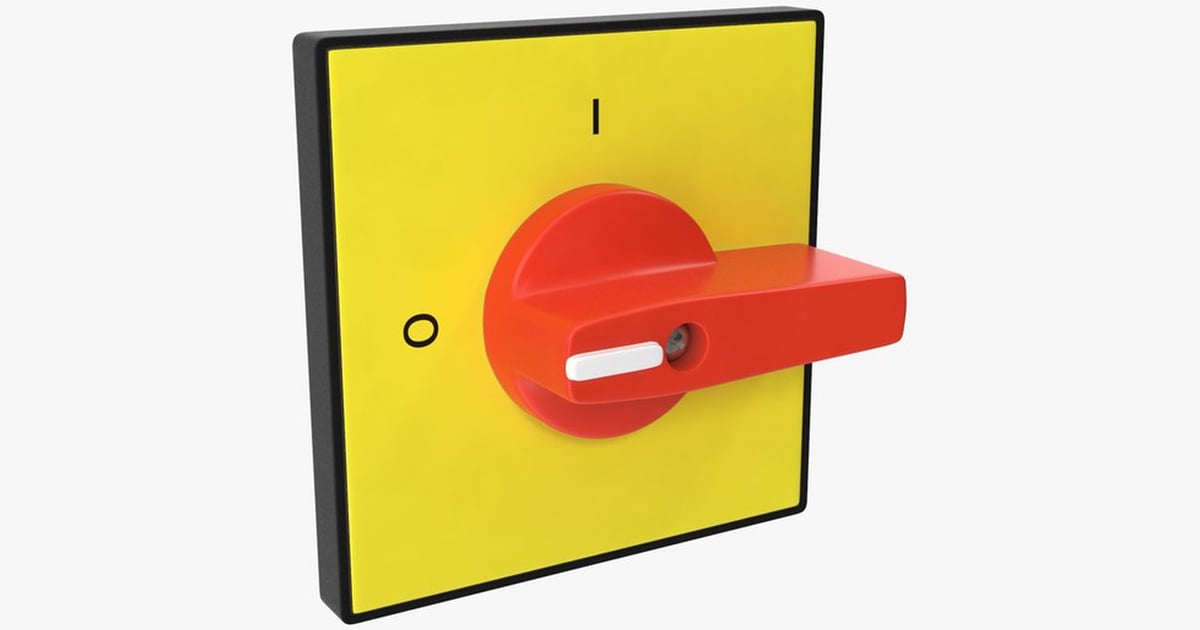 Rotary Control Switch - Yellow and Red 3D, Incl. control & electrical ...