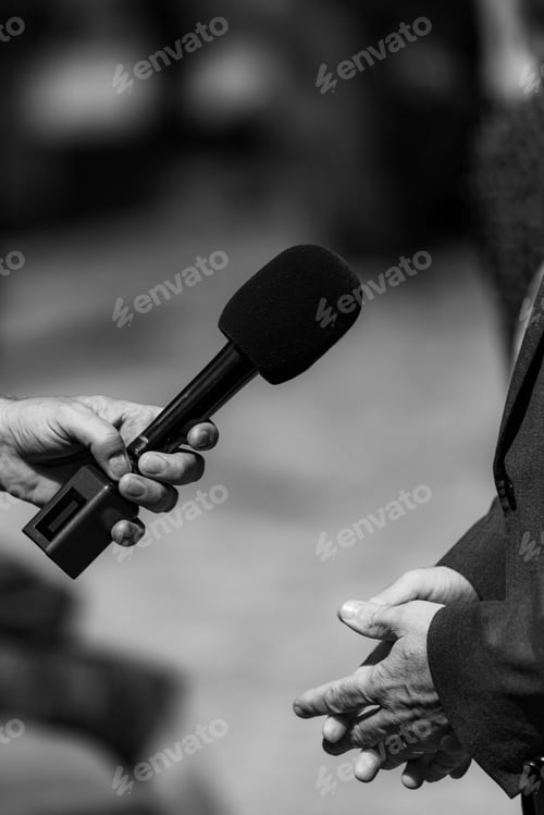Preview: Press interview outdoors