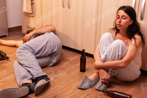 Preview: Abused lady being mentally traumatized by alcoholic man