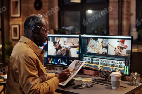 Preview: Colorist examining script at office