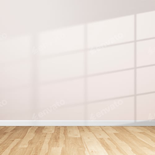 Preview: Empty Room with Light Pink Wall and Wood Floor