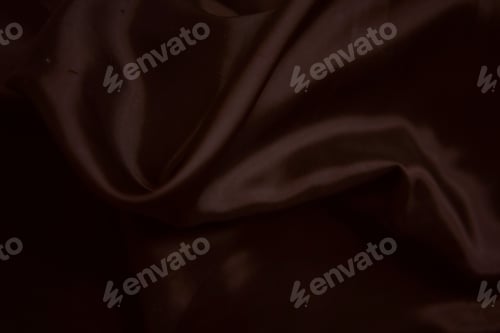 Preview: Elegant dark chocolate brown silk fabric with smooth satin ripples
