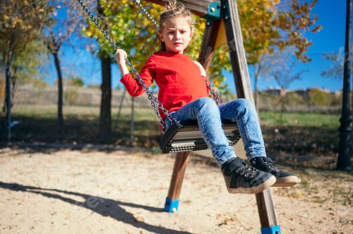 Preview: Little boy swings on the flying chair