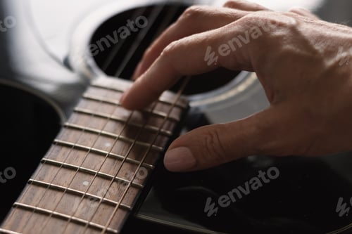 Preview: Acoustic guitar. Musical instrument. Close up