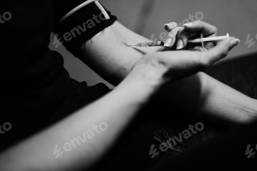 Preview: Junkie People Using Syringe Injecting Narcotic Illegal Drugs
