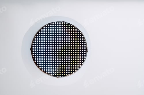 Preview: Simple white background with a round window in the center for free use.