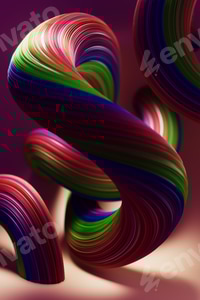 Preview: Abstract colorful background, wavy rainbow pride colors surface with stripes. Curved splashes