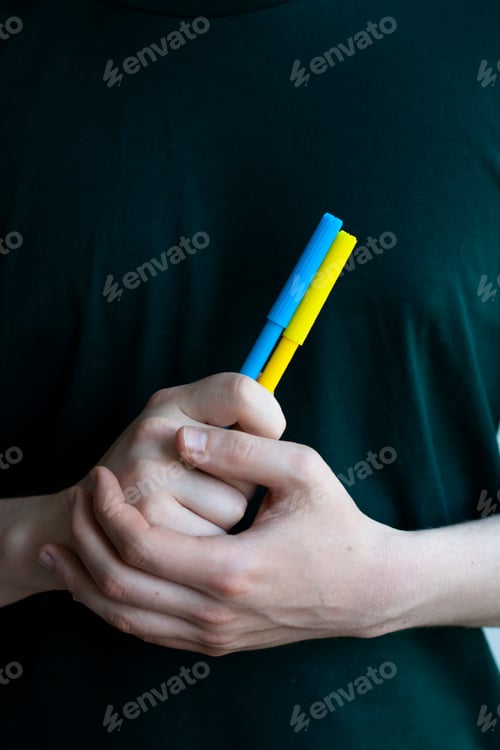 Preview: Support for Ukraine in the war with Russia. Conceptual photo.