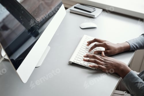 Preview: African American Woman Typing