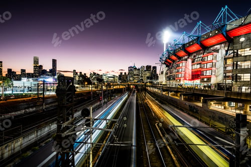 Preview: Melbourne Cricket Ground at Night in Australia