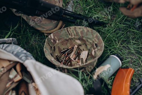Preview: Bullets carried in Ukrainian military hat